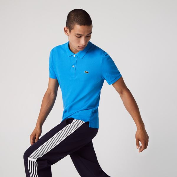 Lacoste Slim Fit Polo in Petit Piqué - Polo Pánské Blankyt | CZ-S9f7N0